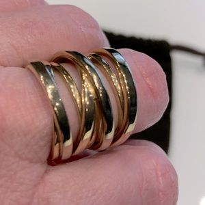 Michael Kors Gold Tone Band Wrap Ring Size 7
